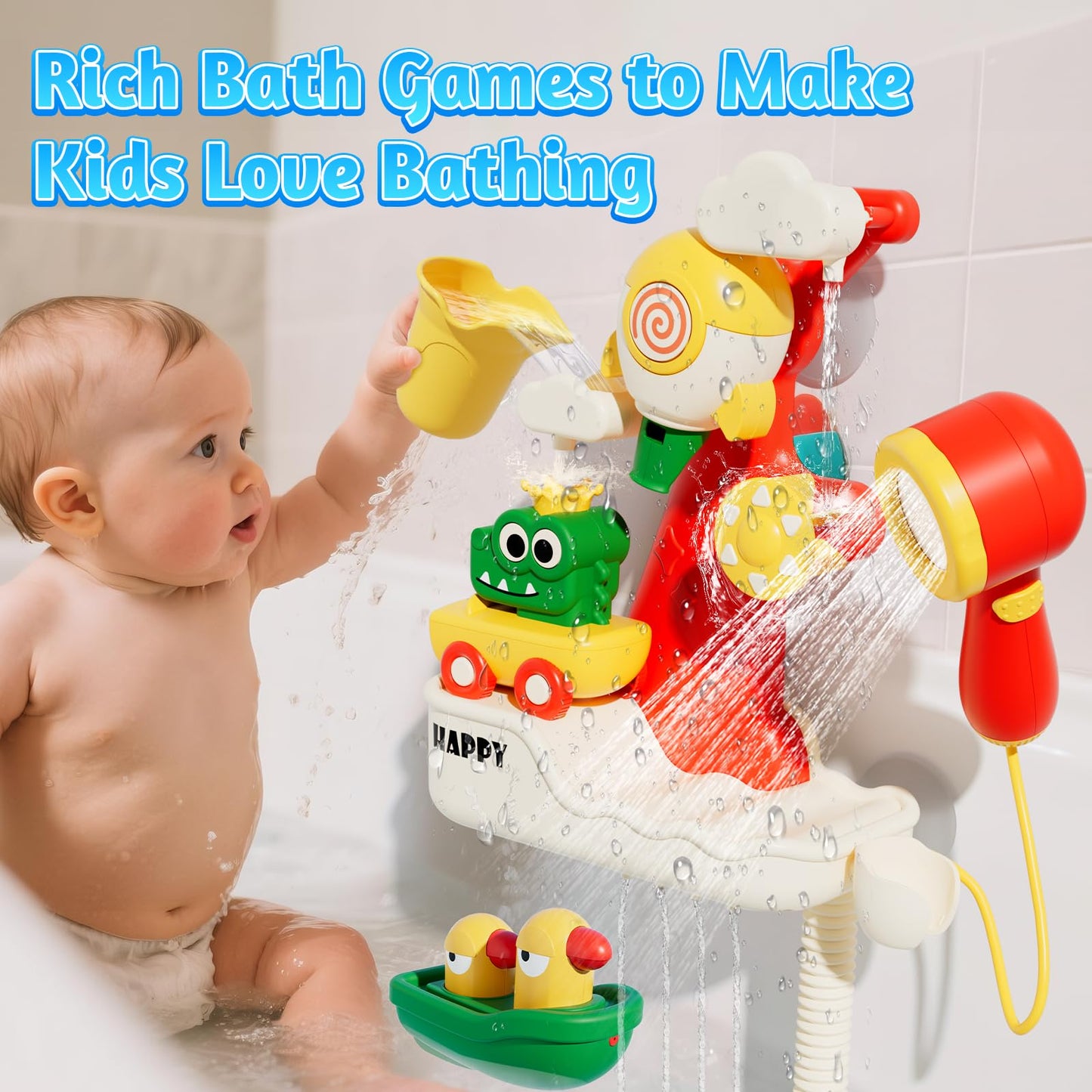 SOCBTNSO FlowFun Bath Toy Set – 4-in-1 Interactive Water Play Kit for Toddlers