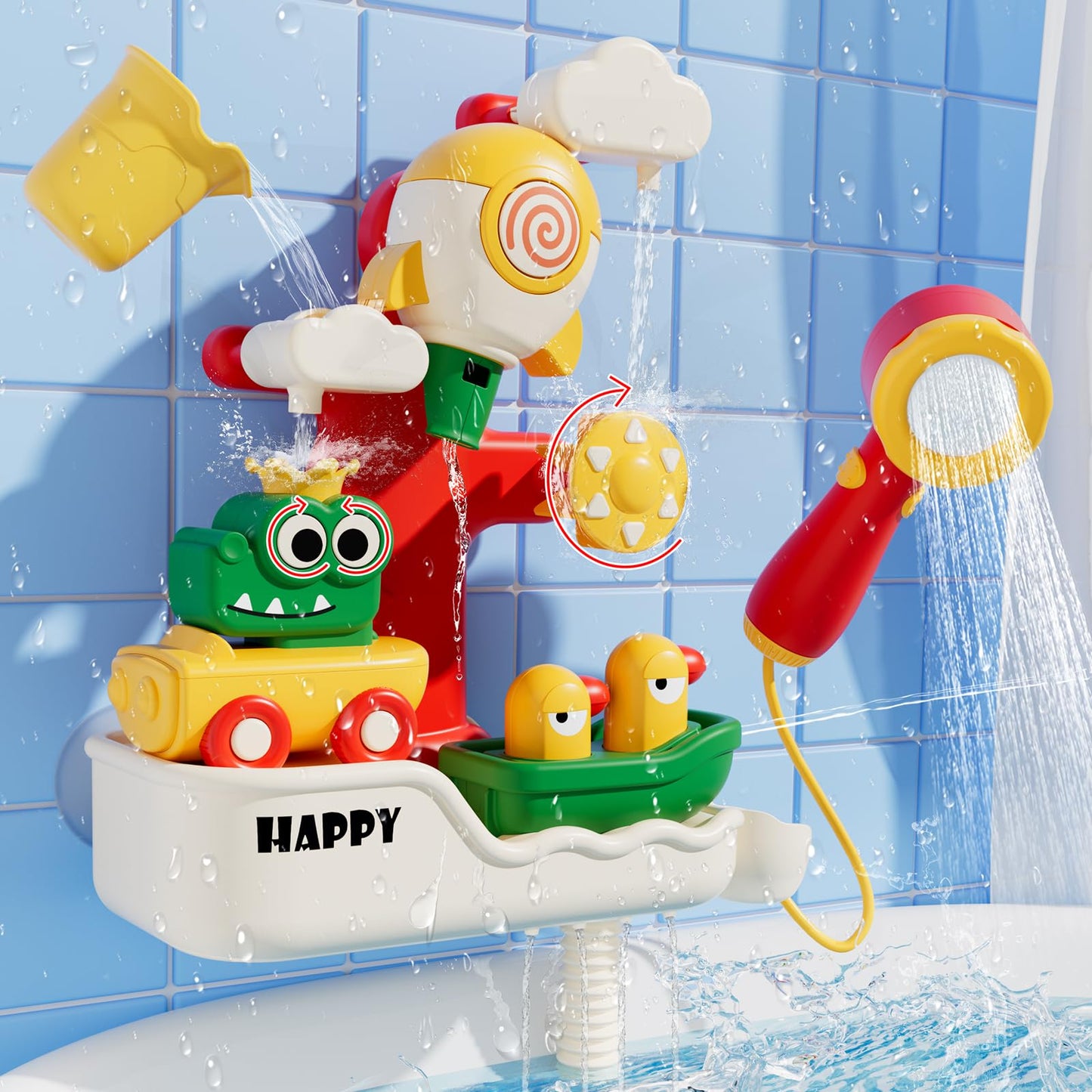 SOCBTNSO FlowFun Bath Toy Set – 4-in-1 Interactive Water Play Kit for Toddlers