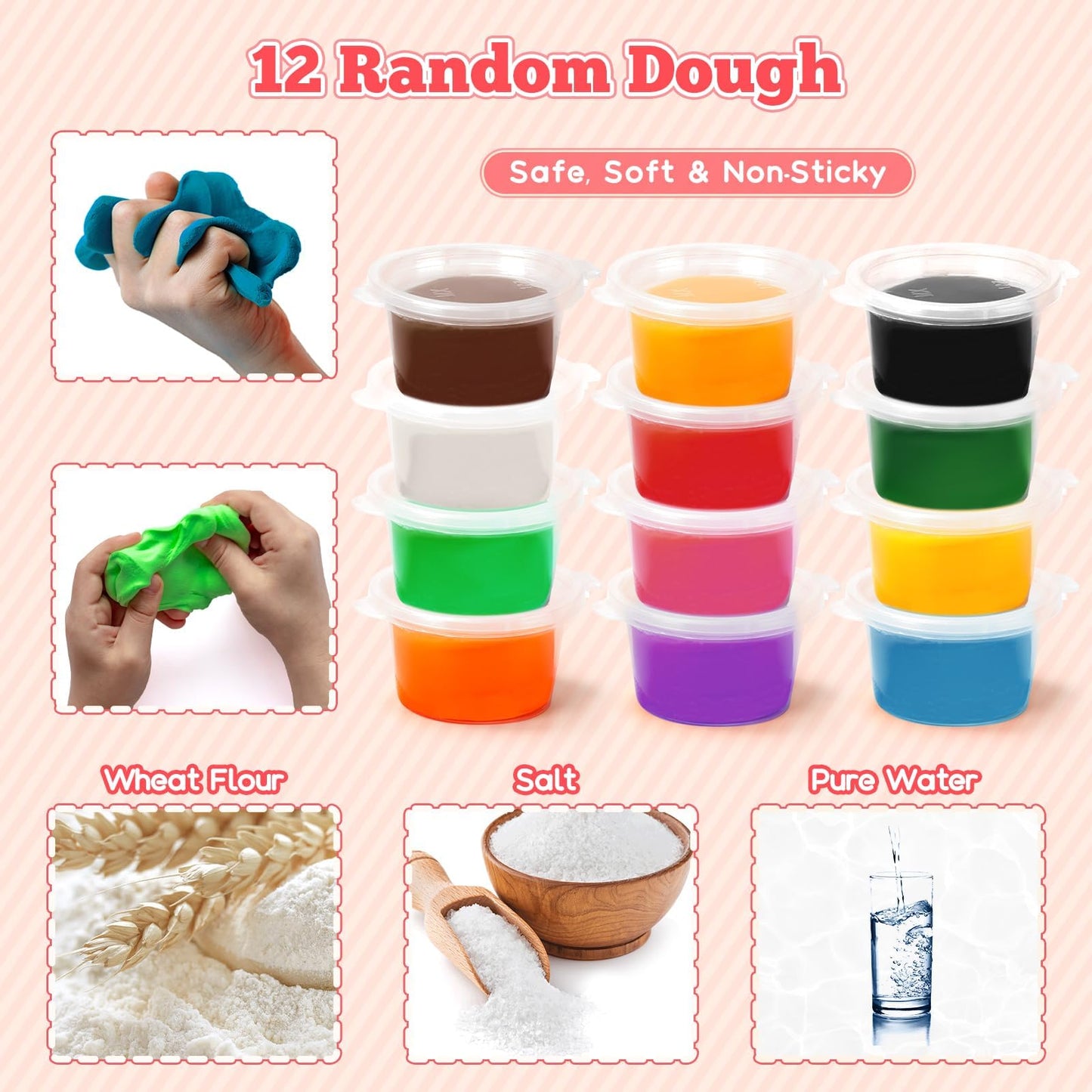SOCBTNSO 3-in-1 Dough Sets – 59-Piece Kids Kitchen Craft Kit