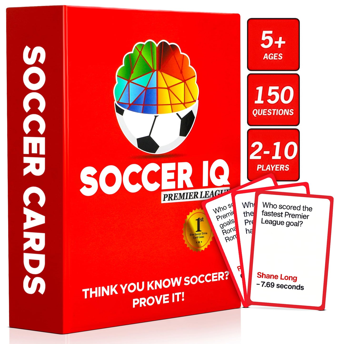 SOCCER IQ EPL Edition – 150 Soccer Trivia Questions | Premier League Card Game for Kids & Adults