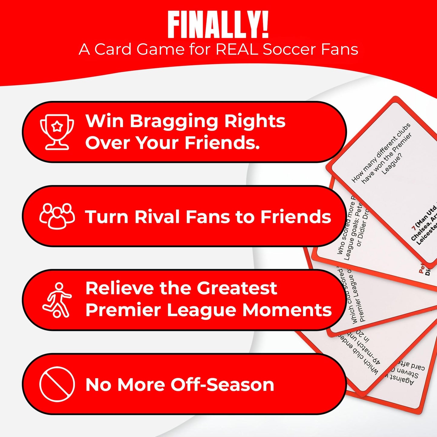 SOCCER IQ EPL Edition – 150 Soccer Trivia Questions | Premier League Card Game for Kids & Adults