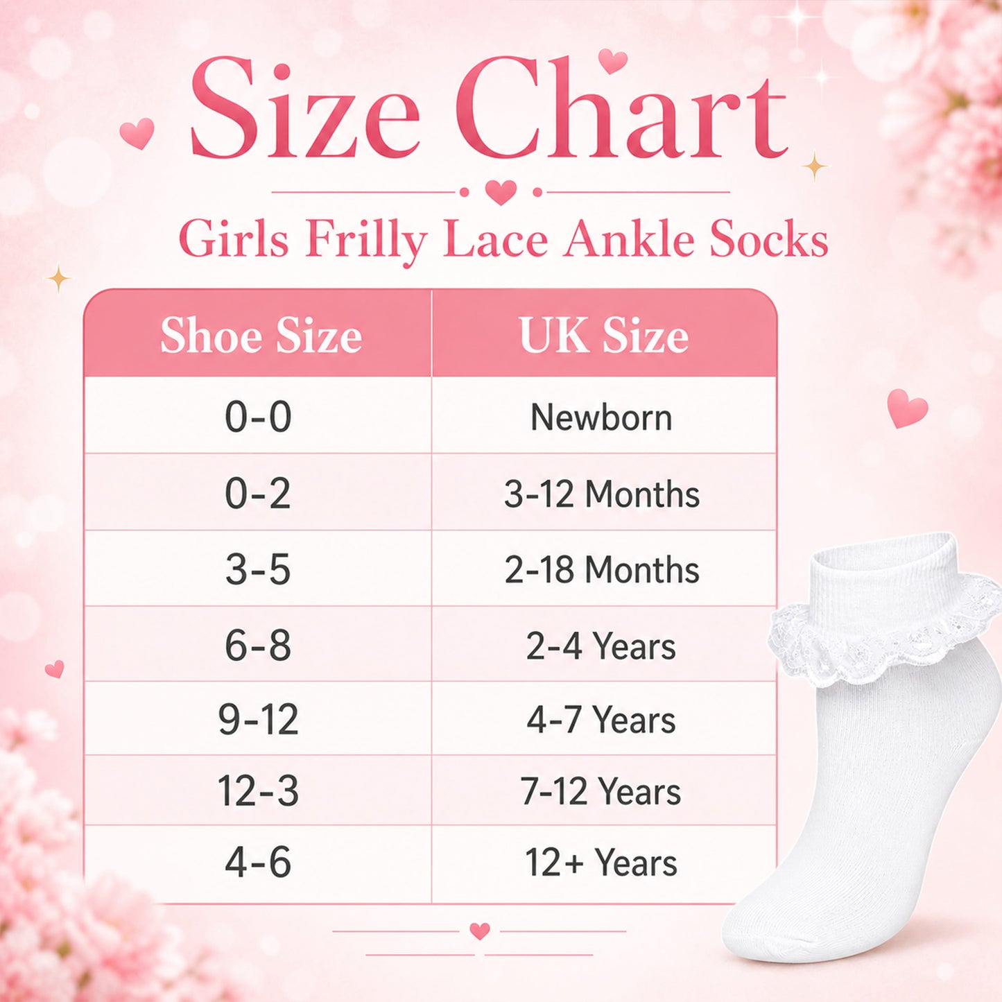 Sock Stack White Girls Tutu Frilly Ankle Socks With Lace And Bow 6 Pairs Cotton Rich