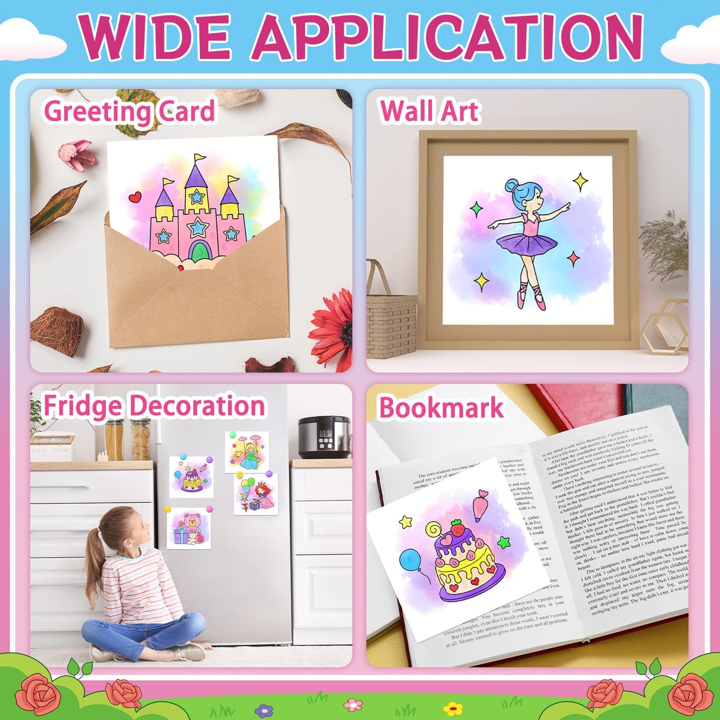 SOCOLER Paint with Water Coloring Books – Mess-Free Kids Kit (Princess & Party)