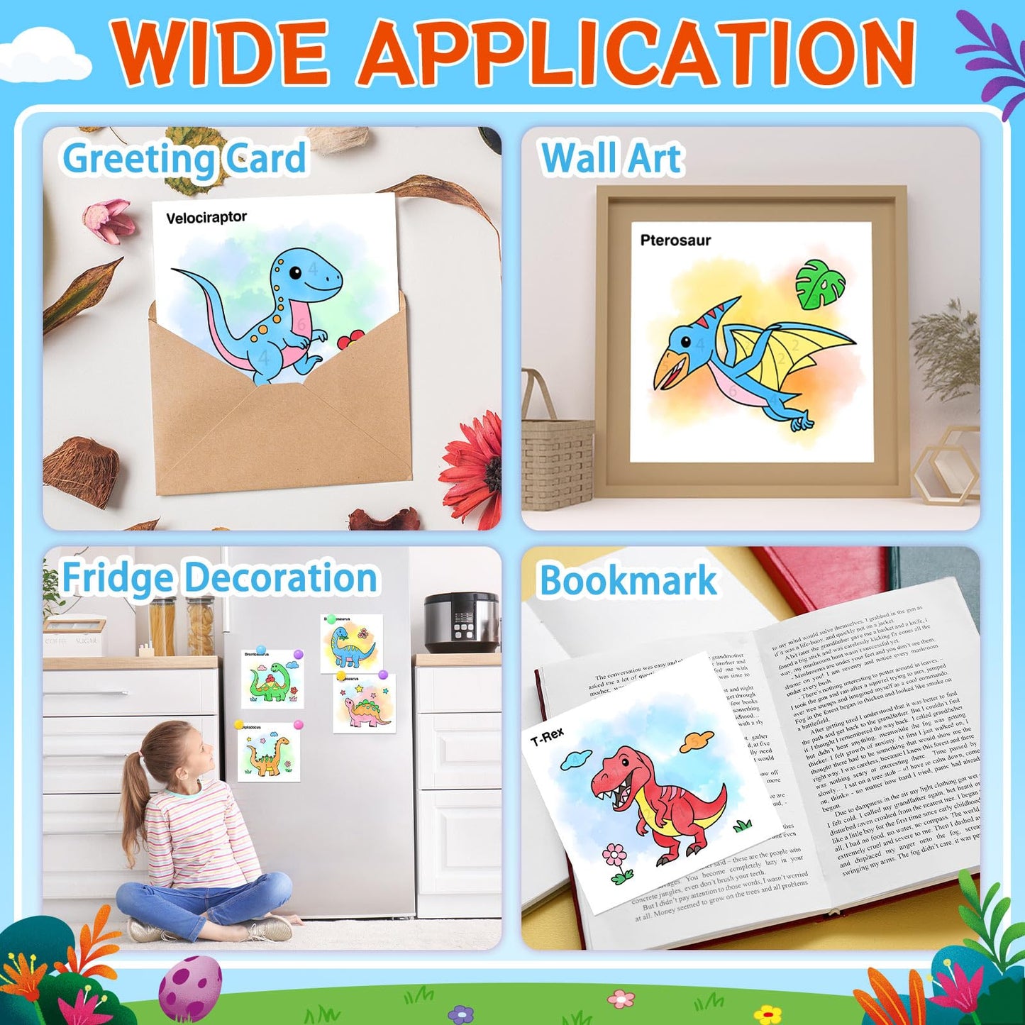 SOCOLER Paint with Water Coloring Book for Toddlers – Dinosaurs Theme, Mess-Free Watercolor Kit