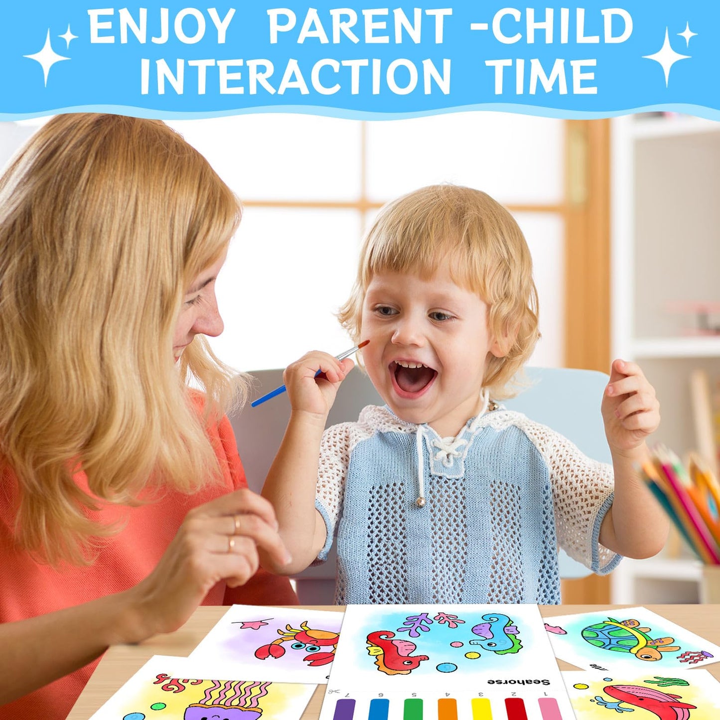 SOCOLER Paint with Water Coloring Books for Toddlers – Sea World Theme, Mess-Free
