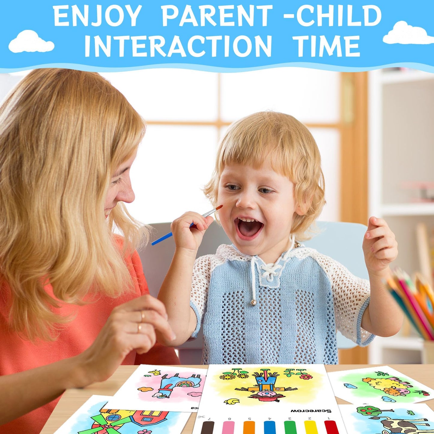 SOCOLER Farm Paint with Water Coloring Book – Mess-Free Kids Watercolor Kit (Ages 1-8)