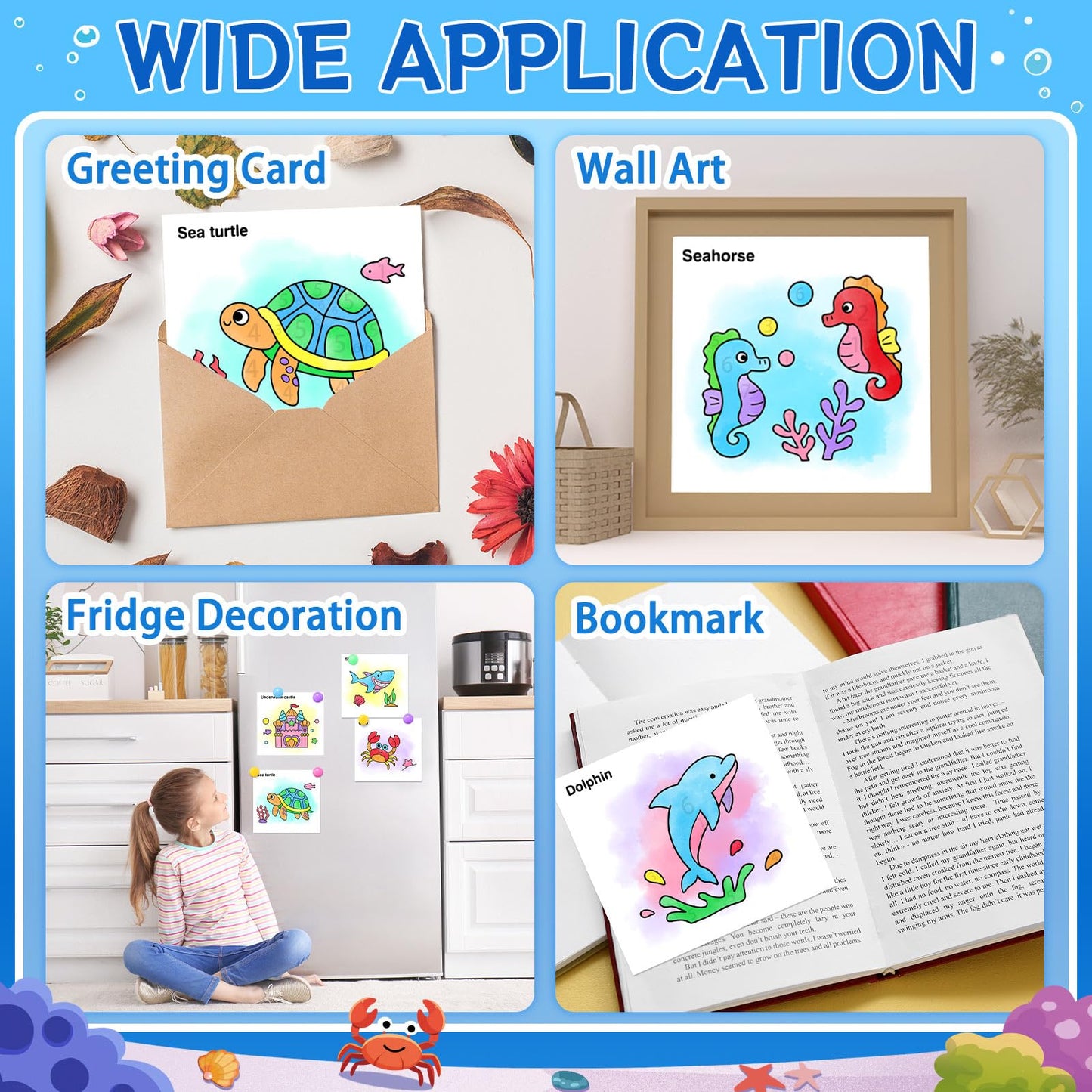 SOCOLER Paint with Water Coloring Books for Toddlers – Sea World Theme, Mess-Free