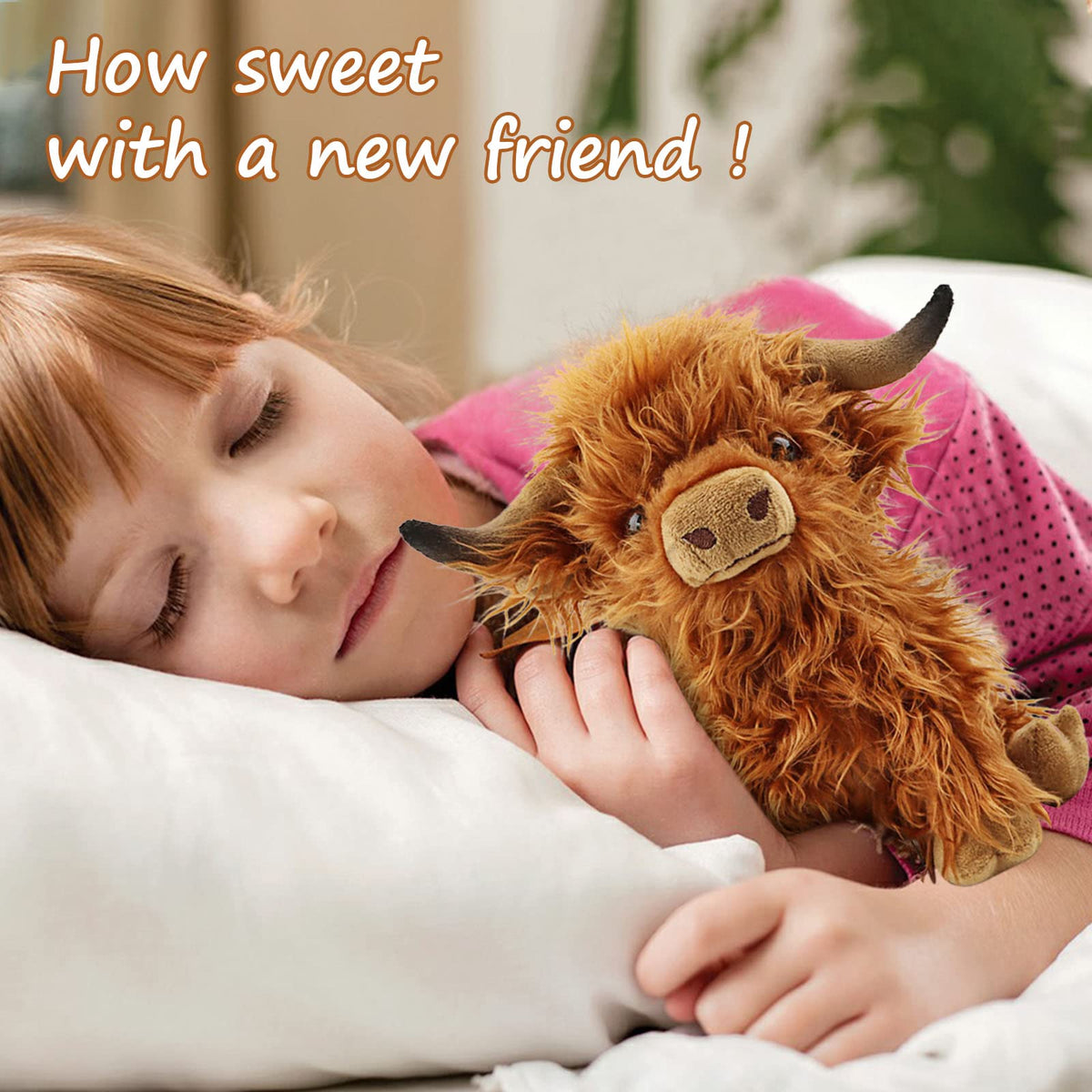 SODWEF Highland Cow Plush Toy – 10.5-Inch Realistic Stuffed Animal | Cute Farm Gift
