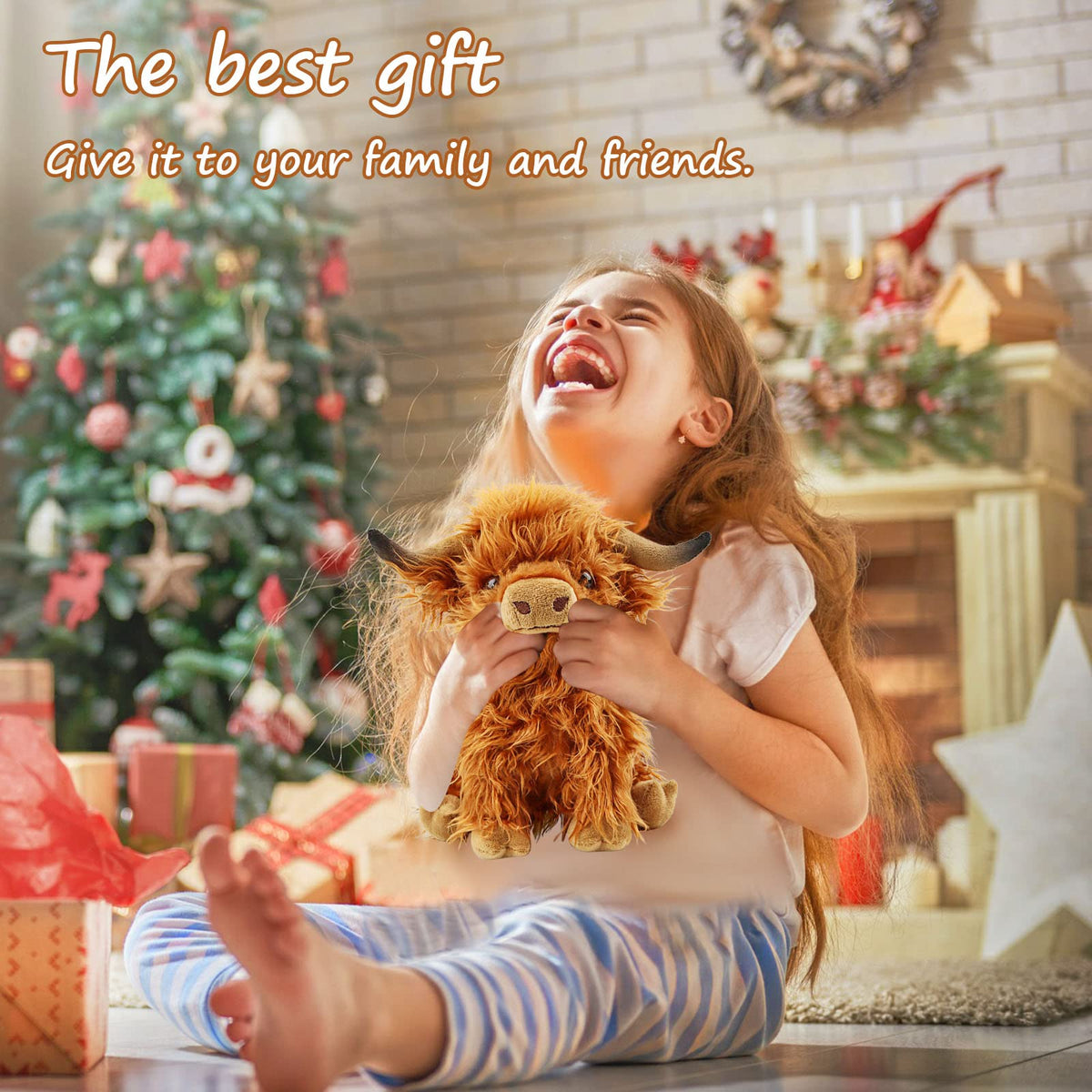 SODWEF Highland Cow Plush Toy – 10.5-Inch Realistic Stuffed Animal | Cute Farm Gift