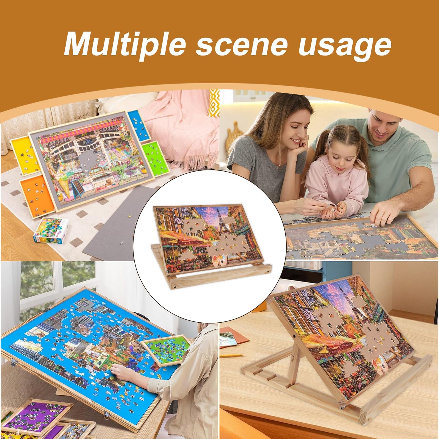 SoeKoa Puzzle Board Stand — Adjustable Tilt, Portable Puzzle Holder (18.89 x 13.38 in)