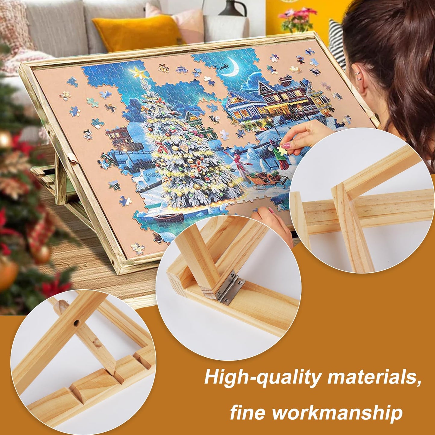 SoeKoa Puzzle Board Stand — Adjustable Tilt, Portable Puzzle Holder (18.89 x 13.38 in)