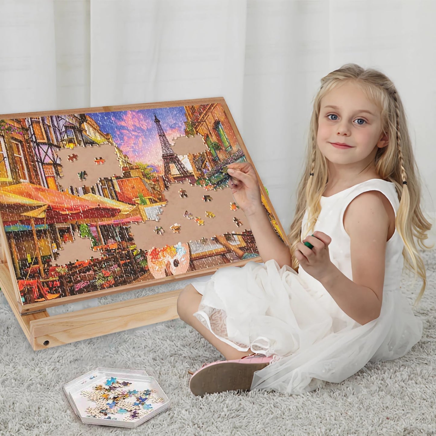 SoeKoa Puzzle Board Stand — Adjustable Tilt, Portable Puzzle Holder (18.89 x 13.38 in)