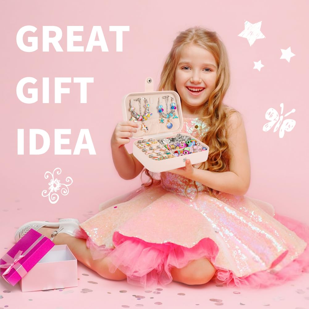 Sofier Charm Bracelet Kit – 125 Charms, 5 Bracelets & 5 Necklaces