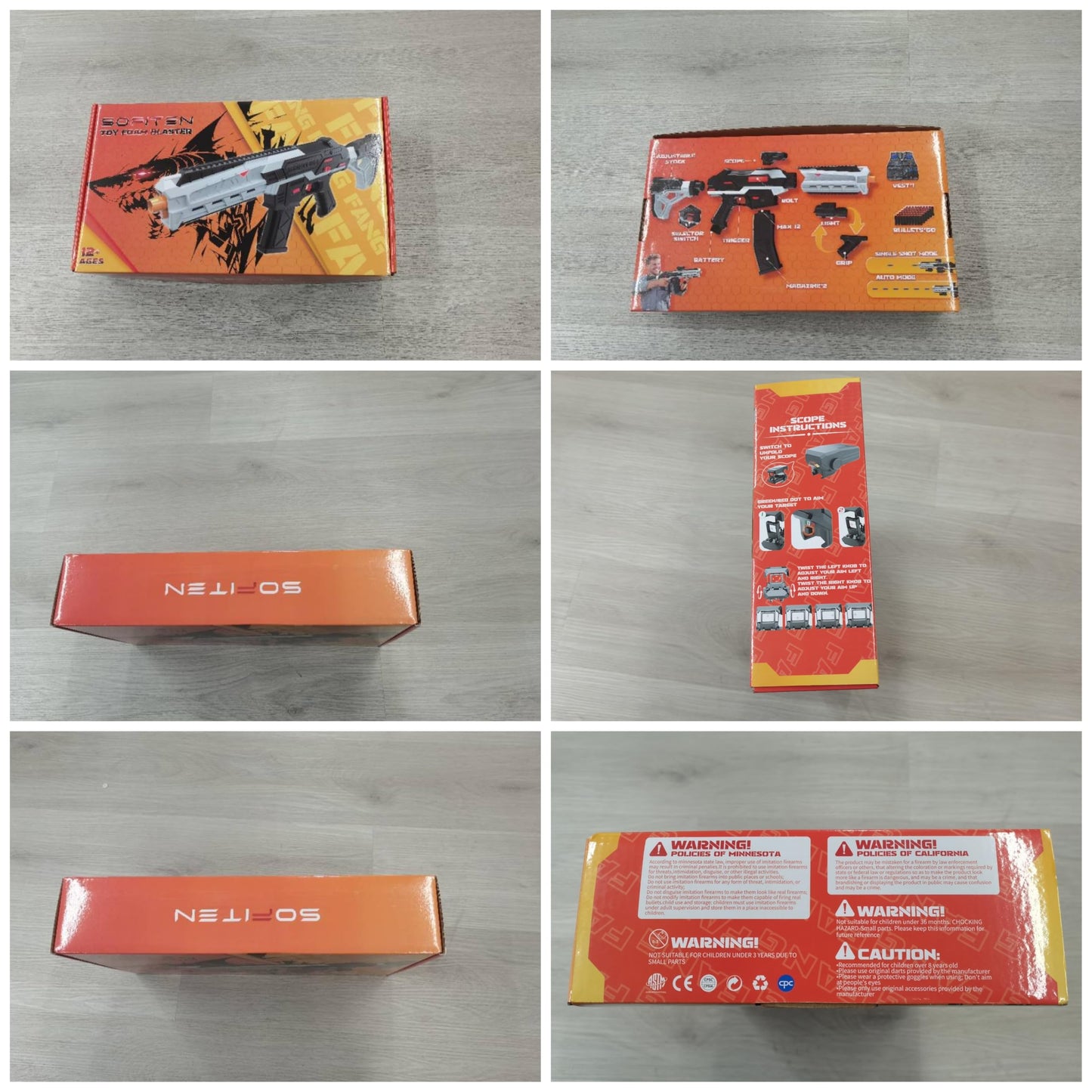 SOFITEN Electric Toy Gun with Adjustable Scope – 3-in-1 Gearbox & LCD Power Display
