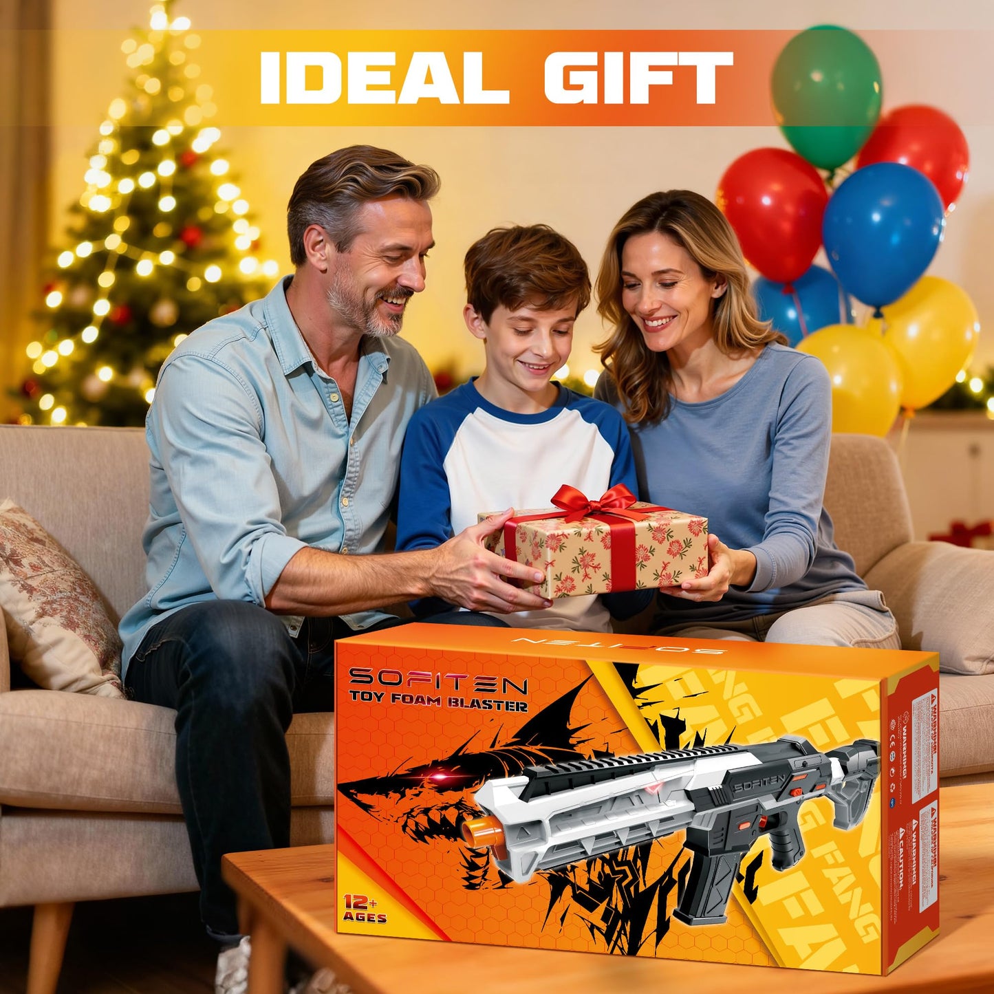 SOFITEN Electric Toy Gun with Adjustable Scope – 3-in-1 Gearbox & LCD Power Display