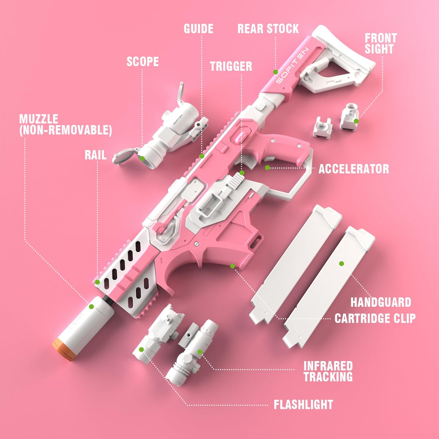 SOFITEN Toys Guns – Automatic Sniper Rifle with Scope & Vest Kit