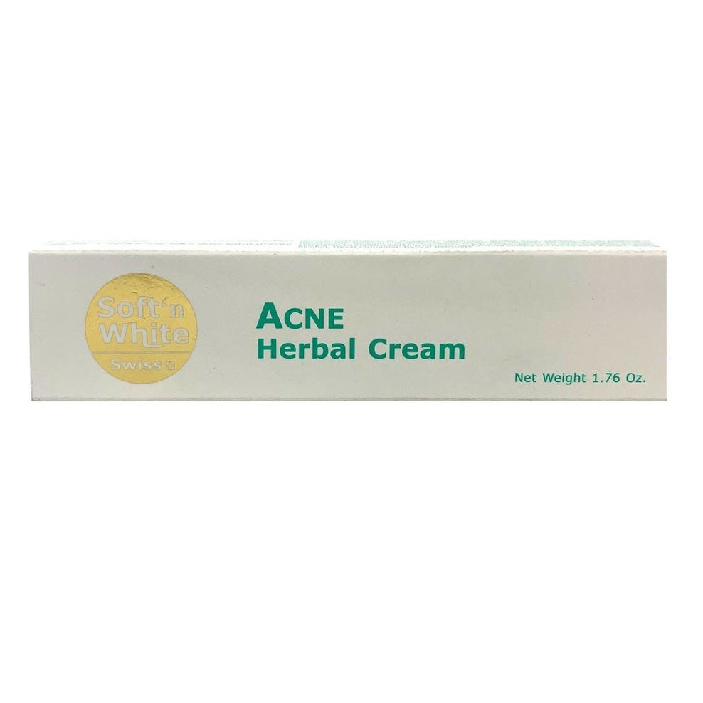 Swiss Soft N White Acne Herbal Cream: Clear Skin & Blemish Treatment 50g/1.76 oz