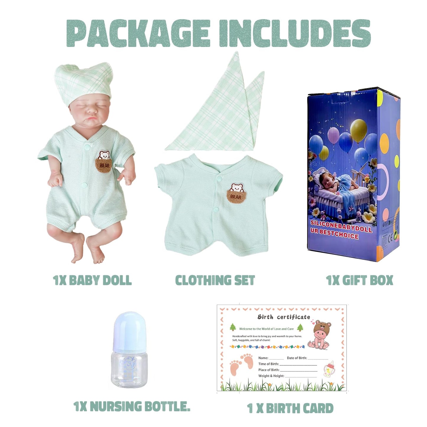SOFTMARY Lifelike Reborn Baby Doll Boy – 17-Inch Full Silicone Newborn Doll with Gift Box