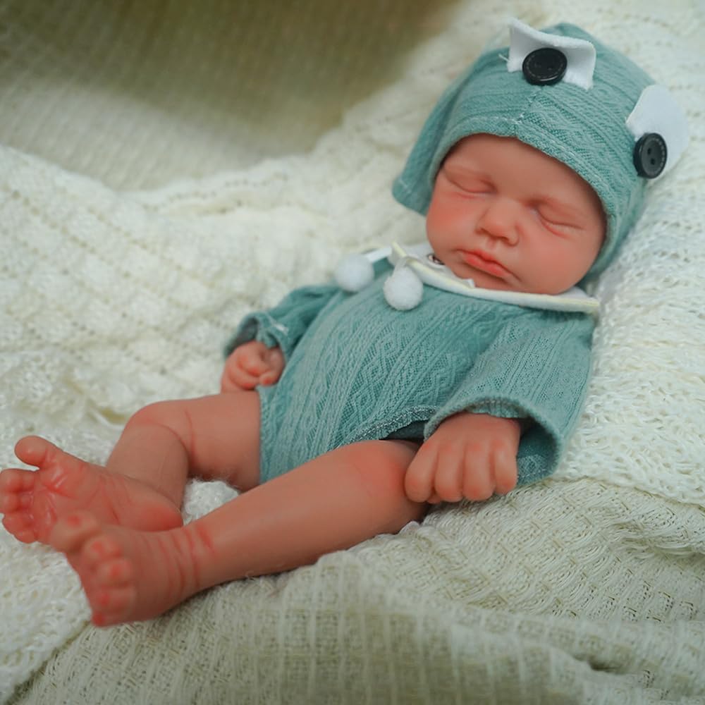 SOFTMARY 12-Inch Full Silicone Reborn Doll – Lifelike Veins, Sleeping Realism