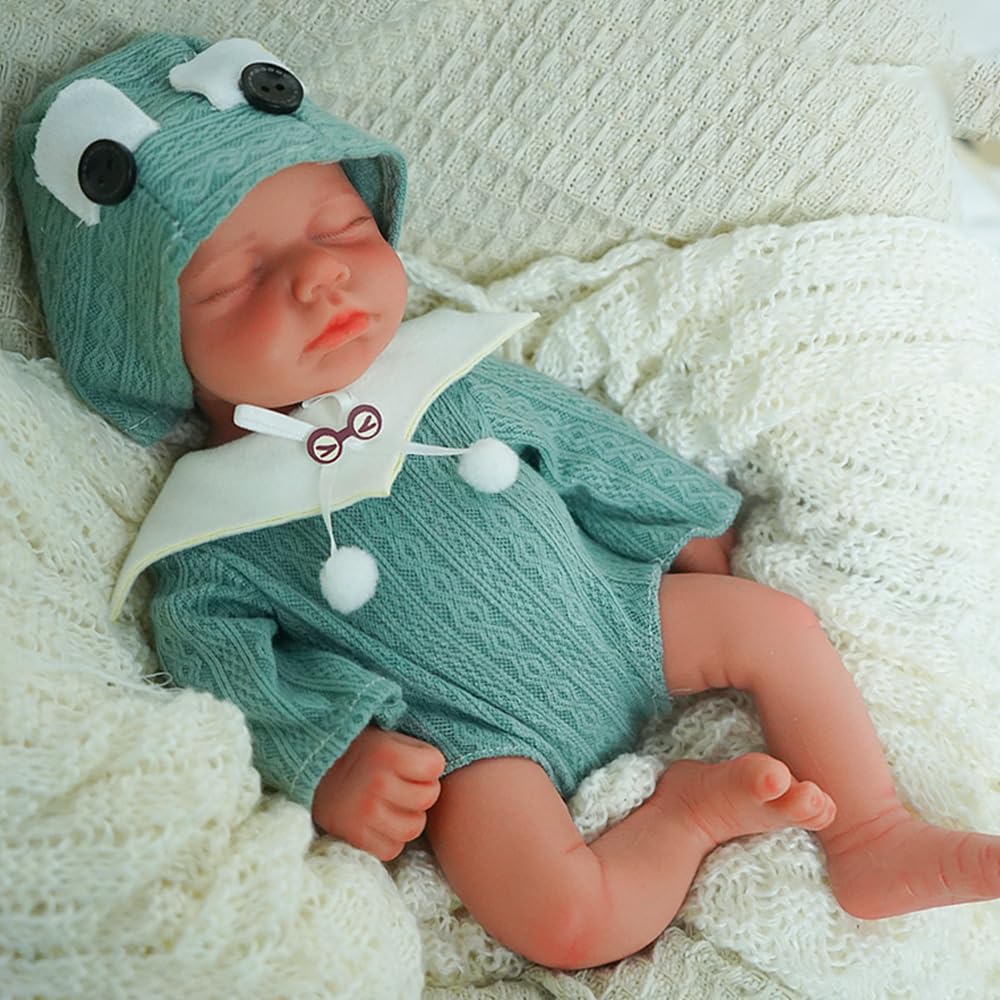 SOFTMARY 12-Inch Full Silicone Reborn Doll – Lifelike Veins, Sleeping Realism