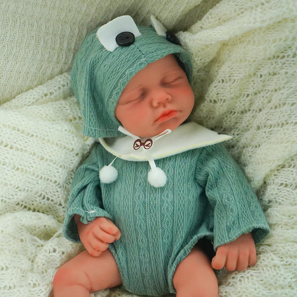 SOFTMARY 12-Inch Full Silicone Reborn Doll – Lifelike Veins, Sleeping Realism