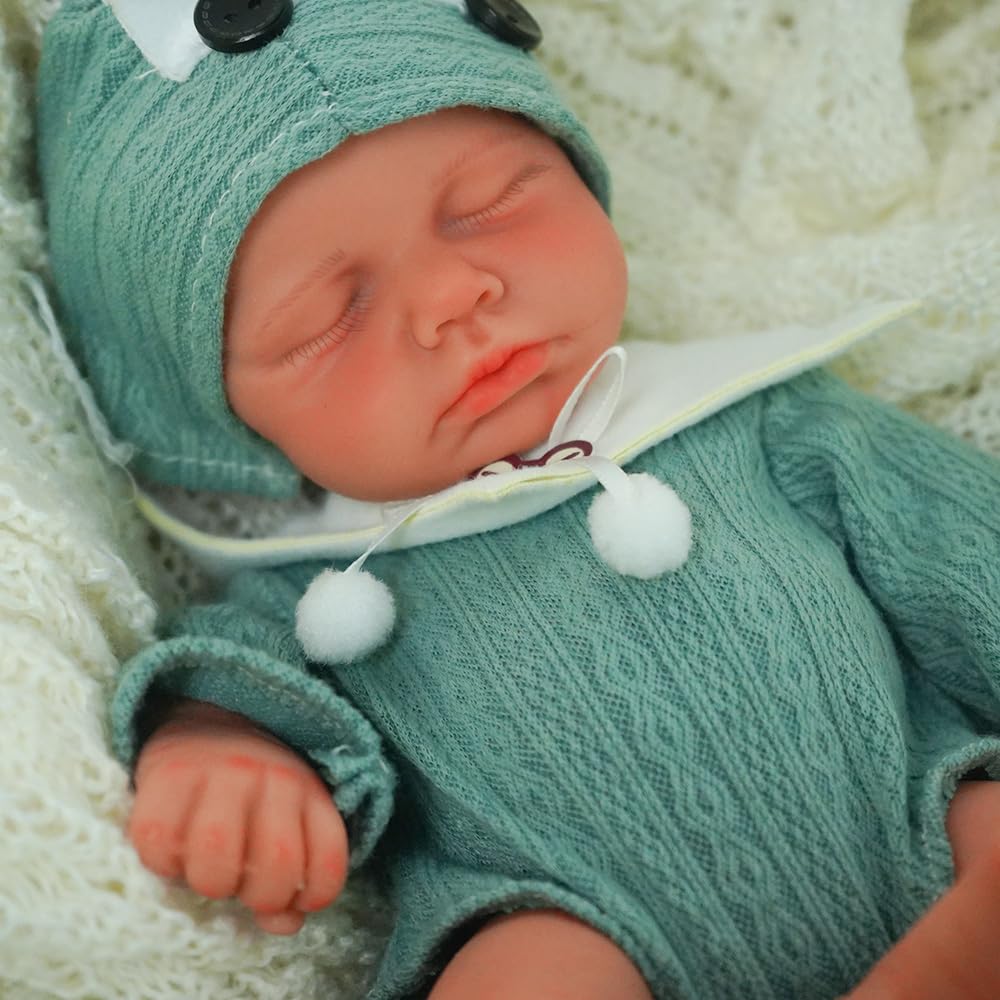 SOFTMARY 12-Inch Full Silicone Reborn Doll – Lifelike Veins, Sleeping Realism
