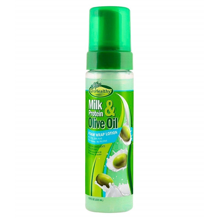 Sof n Free Gro Healthy Milk Protein & Olive Oil Foam Wrap Lotion for Defined Styles & Healthy Shine 222 ml/7.51 oz