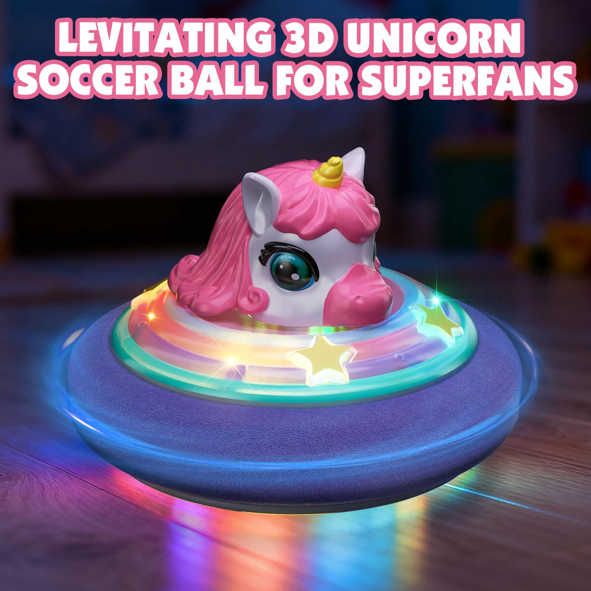 SOGAWEBB Hover Soccer Ball for Kids – Unicorn Lights & Music for Indoor Fun (Ages 4–12)
