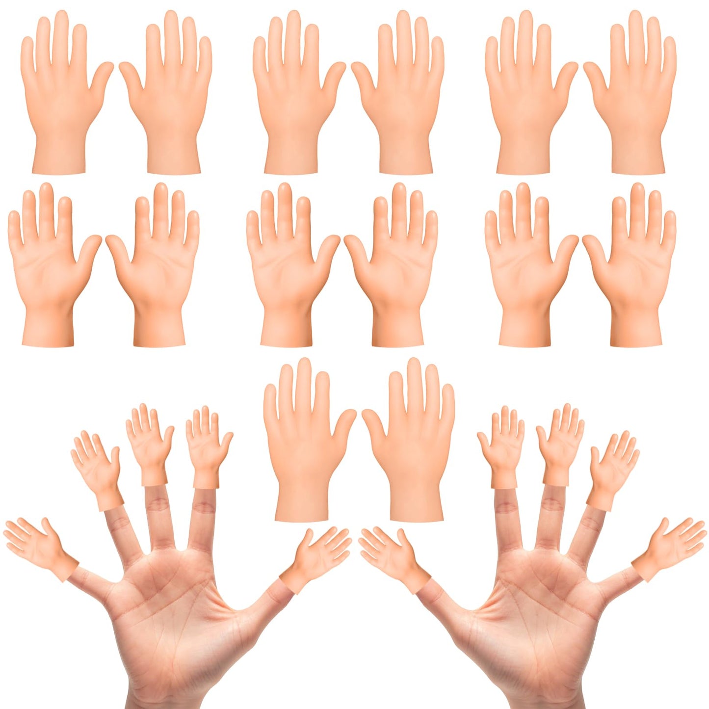SOKRUXA 30 Pcs Tiny Finger Hands – Realistic Mini Puppet Fingers for Parties