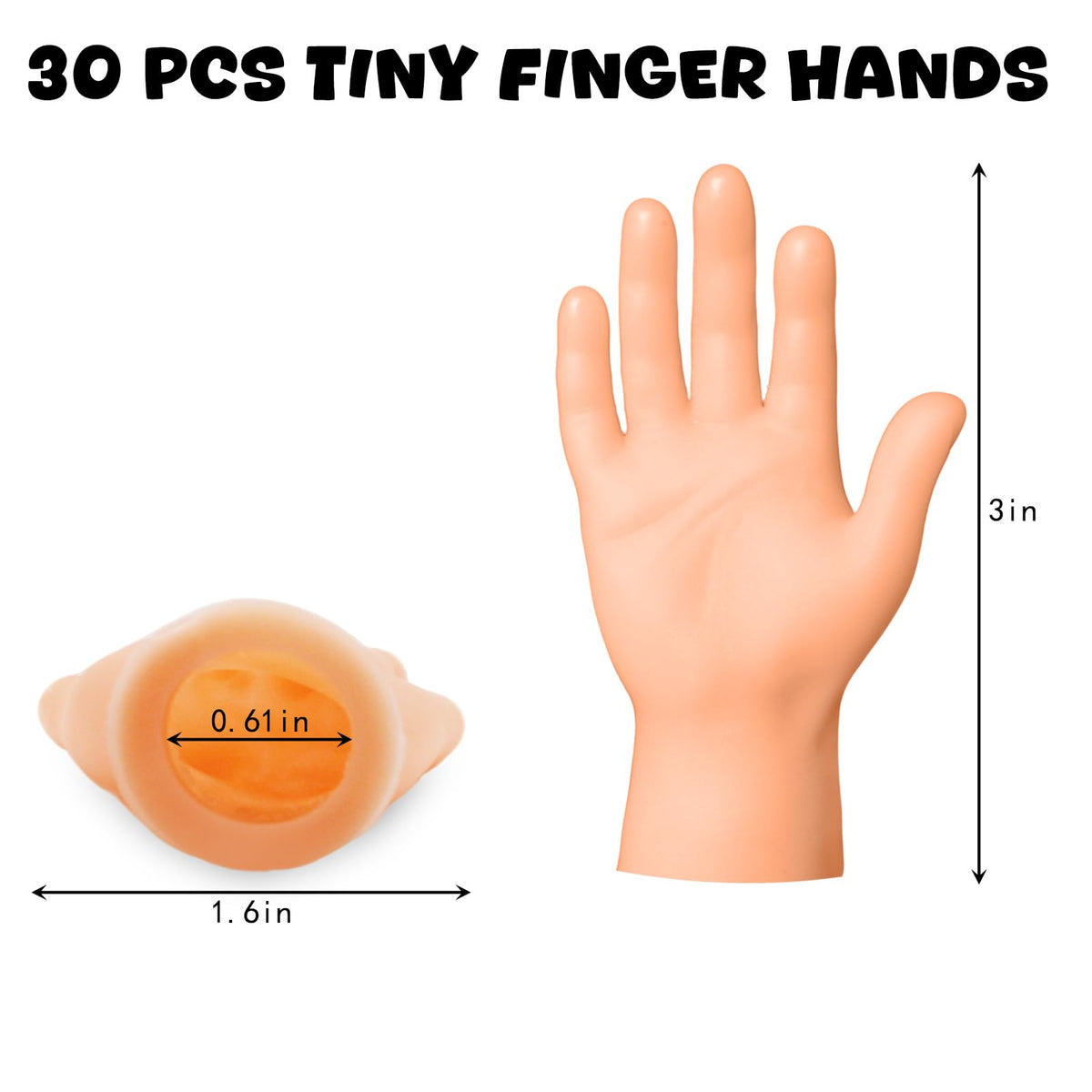 SOKRUXA 30 Pcs Tiny Finger Hands – Realistic Mini Puppet Fingers for Parties