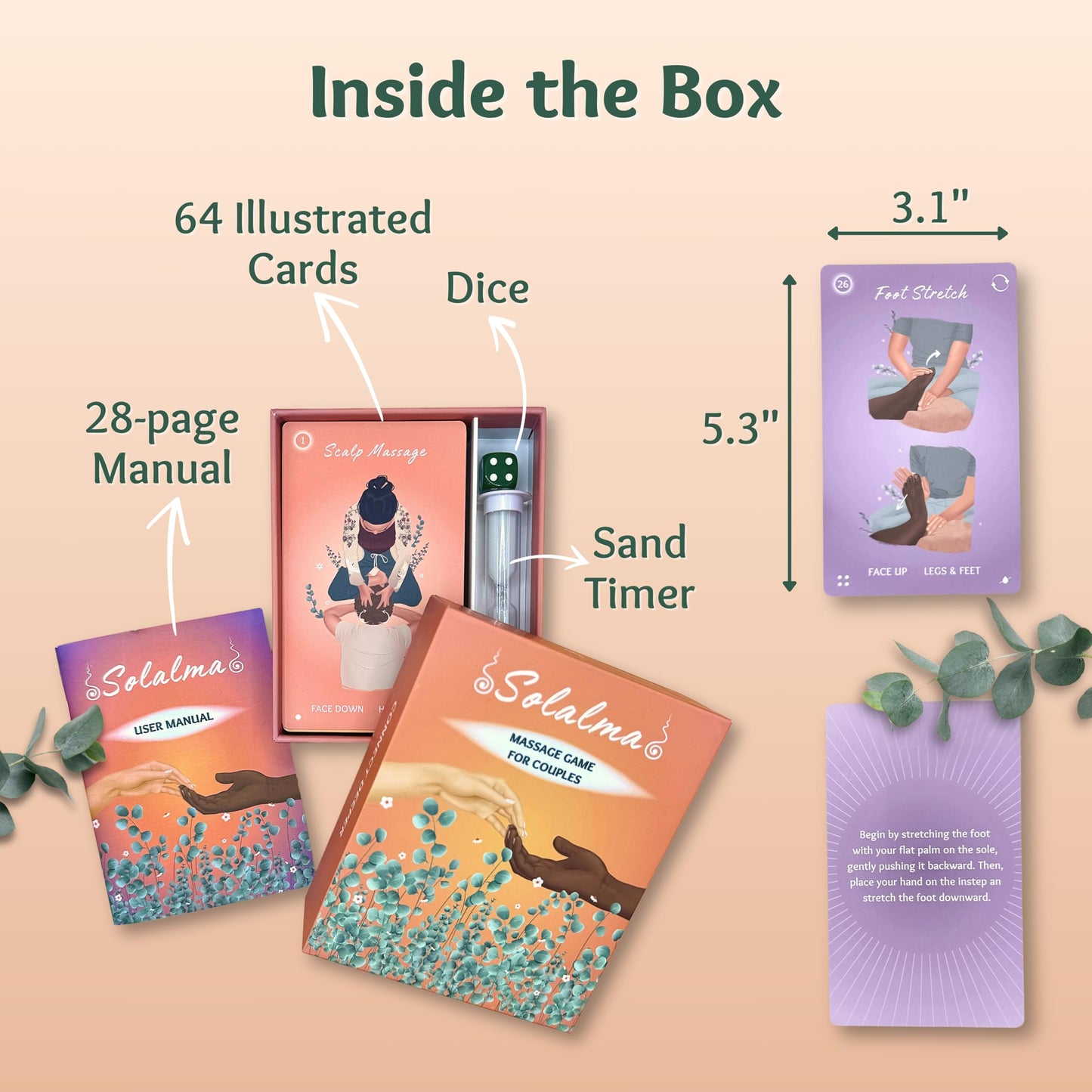 Solalma Massage Game for Couples — Mindful Date Night & Intimacy Card Kit