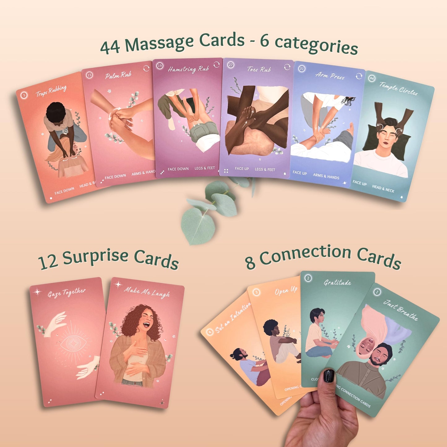 Solalma Massage Game for Couples — Mindful Date Night & Intimacy Card Kit