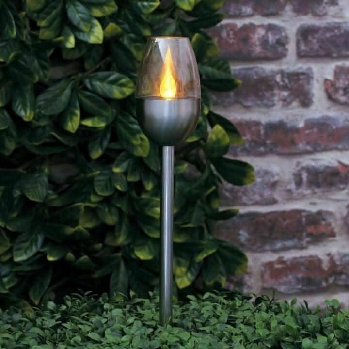 8 Pack Solar Flame Effect LED Stake Lights for Garden Pathways