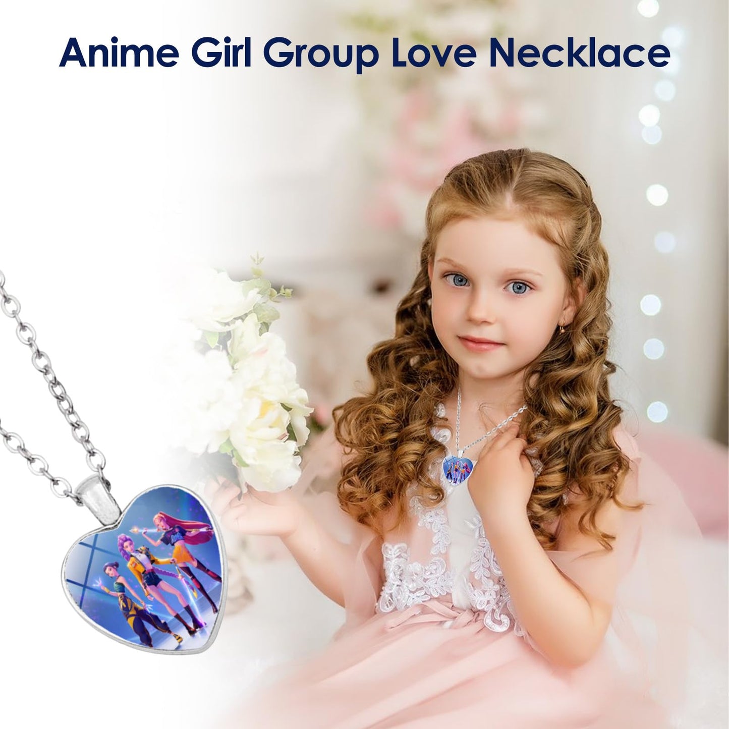 Solaviya Korea Pop Necklace | Colorful Heart Sweater Chain for K-pop & Movie Fans