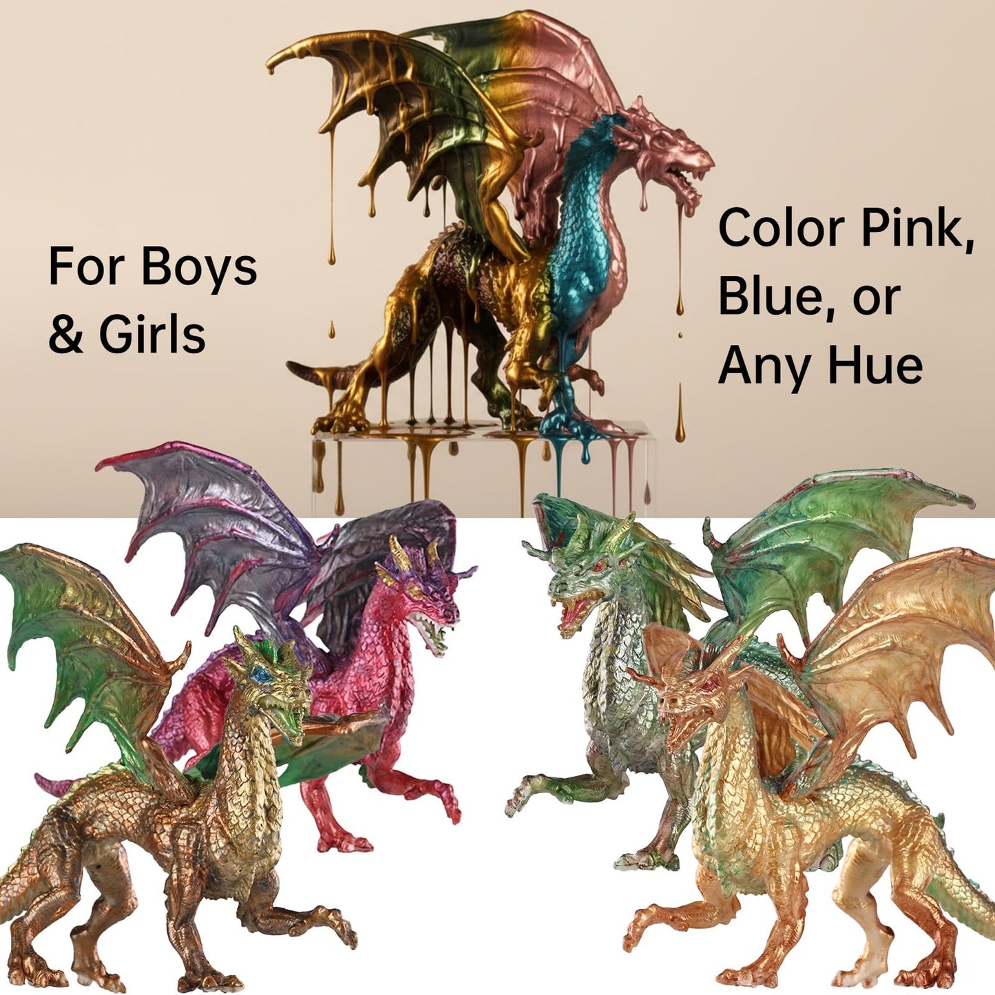 SOLDAY Dragon Toys Painting Kit – Paint Your Own Dragon Figurines (Ages 3-12)