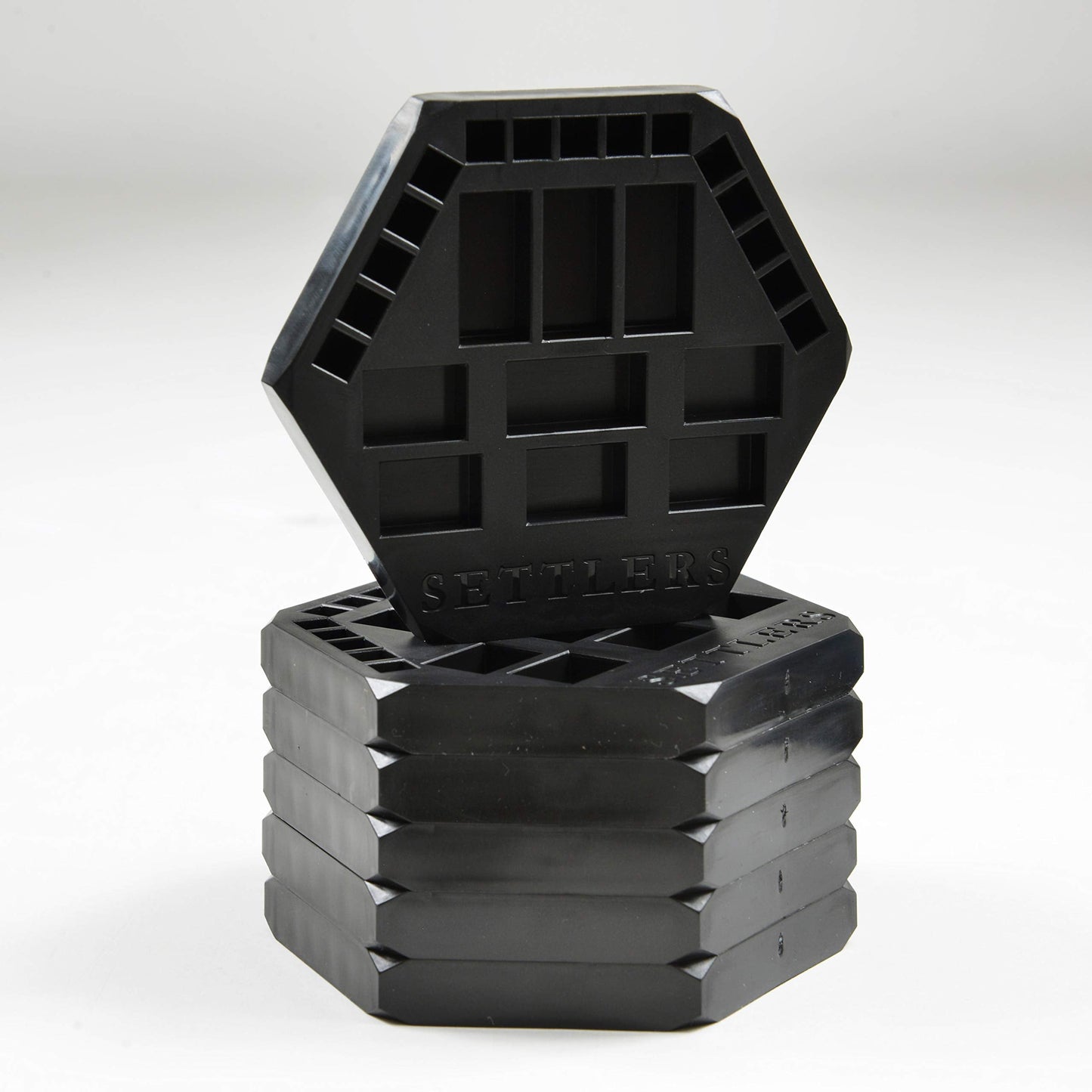 Solid Factory Settlers Game Piece Holder Set – Black, 6-Pack