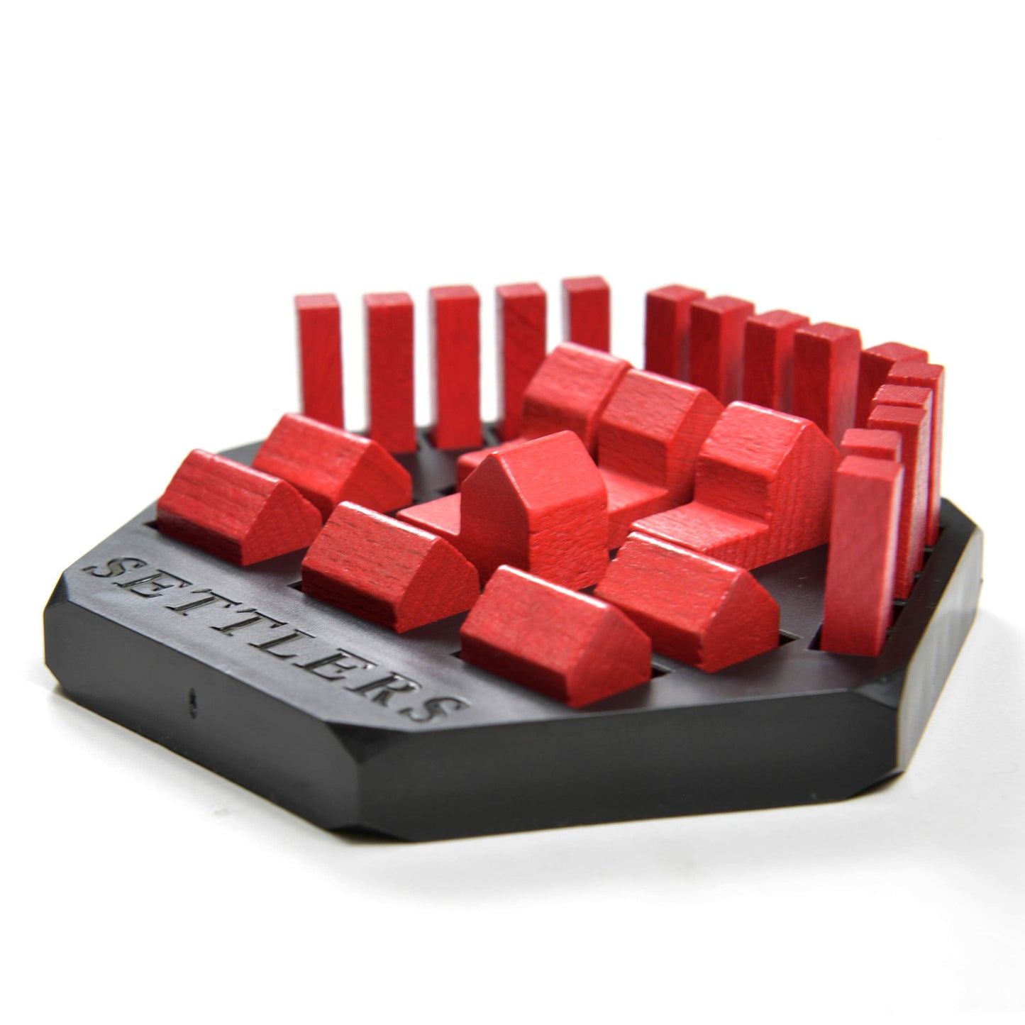 Solid Factory Settlers Game Piece Holder Set – Black, 6-Pack