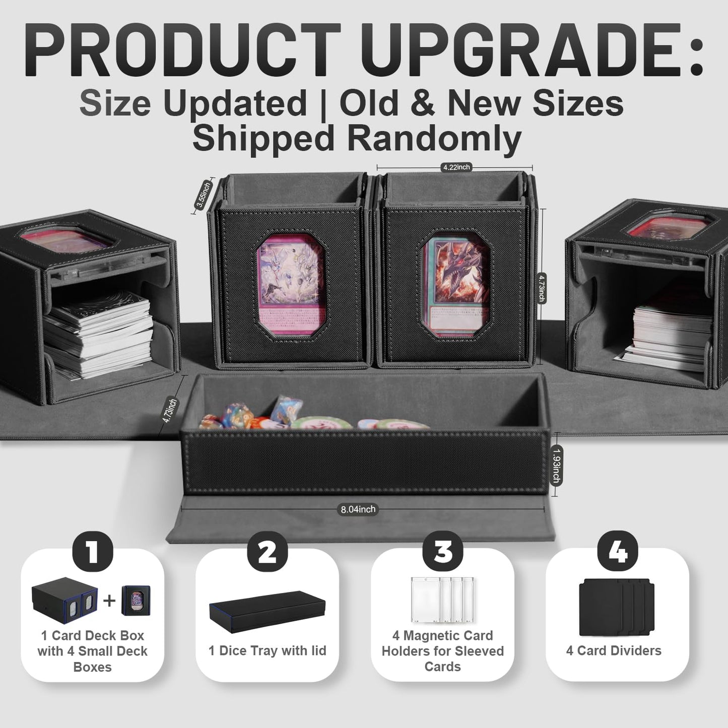 Solisifime Trading Card Storage Box with Commander Display – 5-in-1 MTG/TCG & Sports Card Organizer