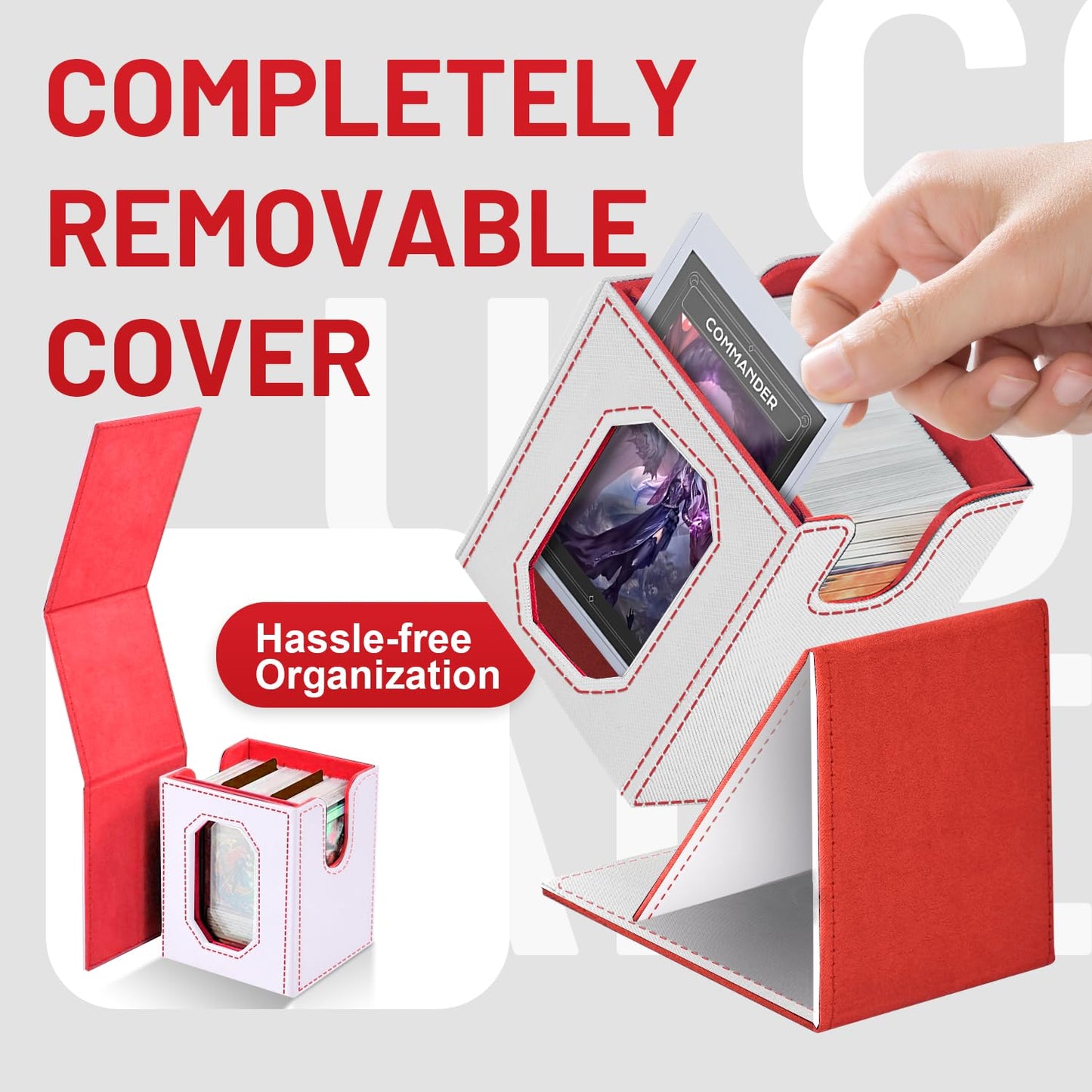 Solisifime Trading Card Storage Box with Commander Display – 5-in-1 Deck Box for MTG/TCG/Sports Cards