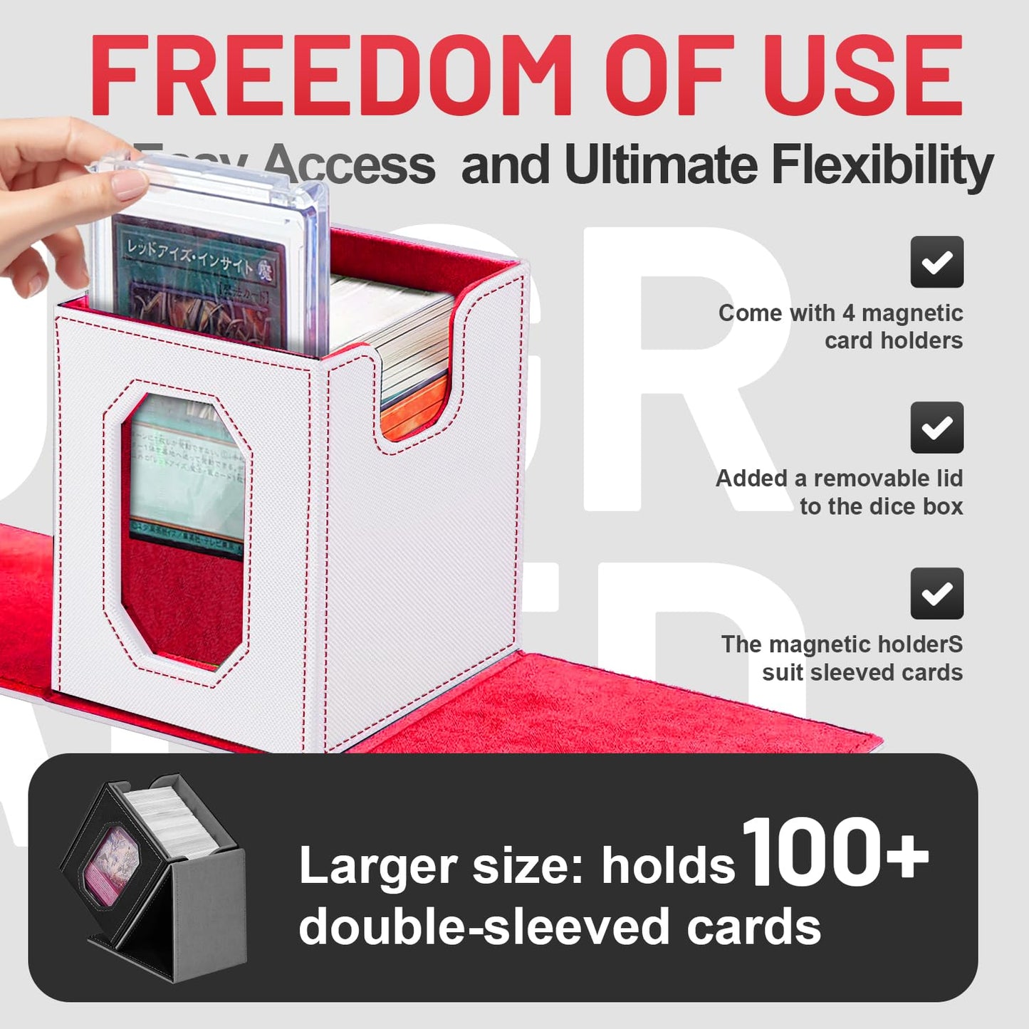Solisifime Trading Card Storage Box with Commander Display – 5-in-1 Deck Box for MTG/TCG/Sports Cards