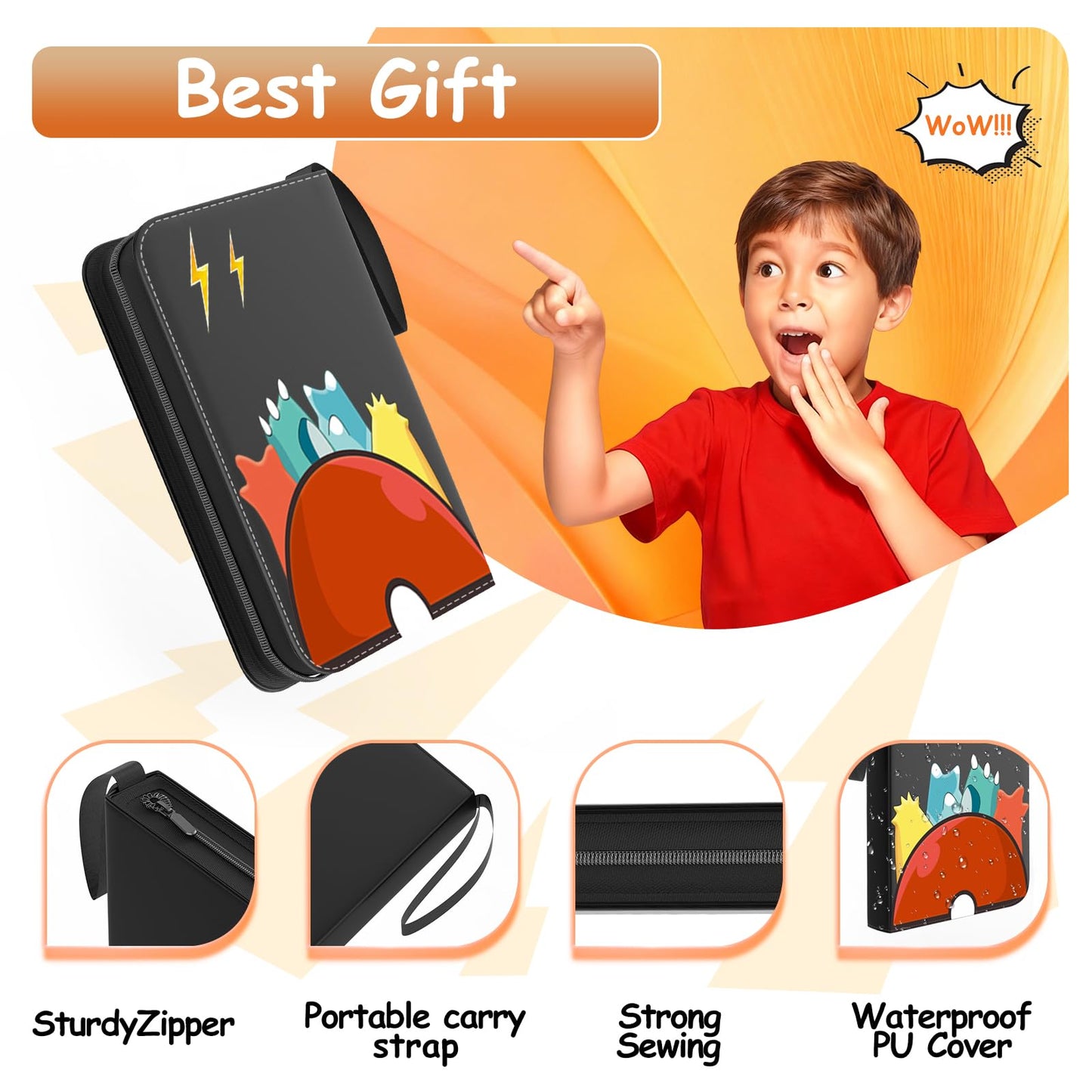 Solopen Pockets Card Binder Holder — Zippered Card Storage for Up to 440 Cards