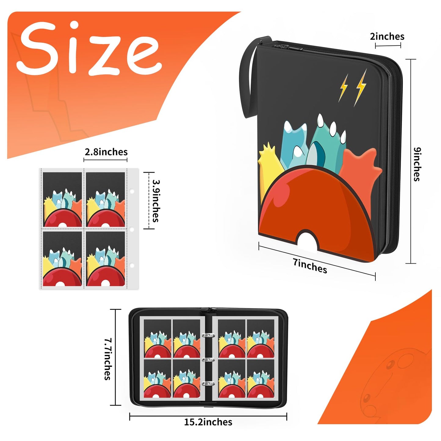 Solopen Pockets Card Binder Holder — Zippered Card Storage for Up to 440 Cards
