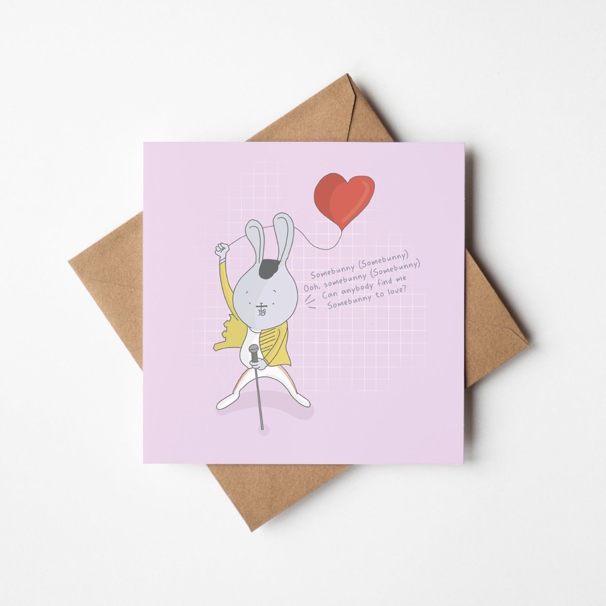 Funny Valentine Card – Cute Bunny Pun Greeting With Premium Silk Paper & Kraft Envelope
