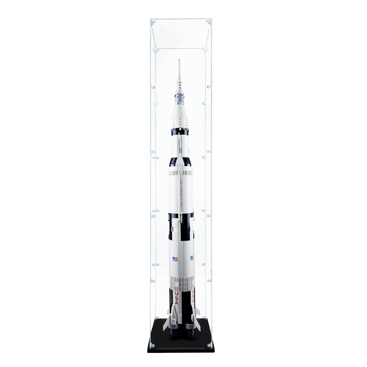 Songlection Acrylic Display Case for LEGO NASA Apollo Saturn V #92176 – Dustproof Box, Vertical Display (Box Only)