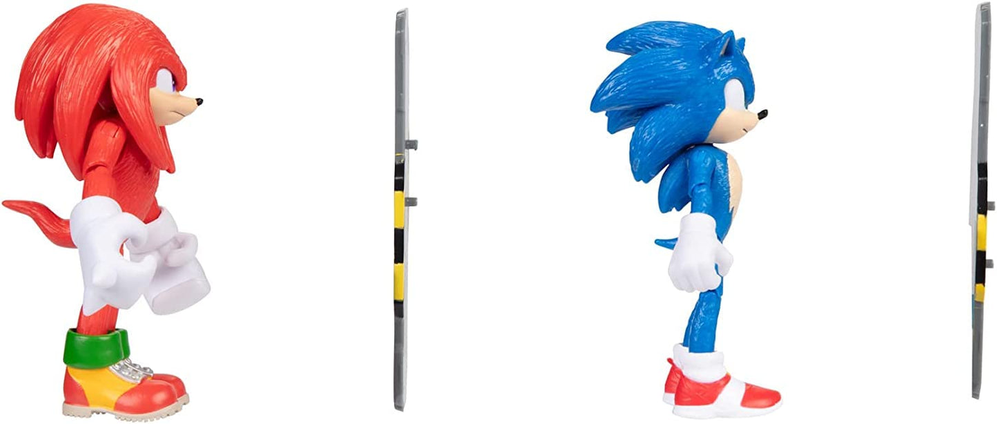 Sonic 2 Movie 4-Inch Action Figure 2 Pack — Sonic & Knuckles (Red) | Sonic The Hedgehog