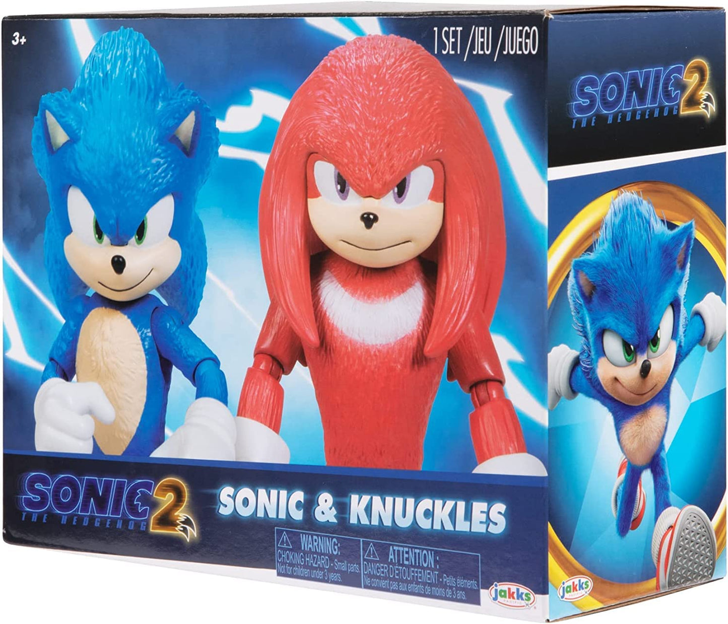 Sonic 2 Movie 4-Inch Action Figure 2 Pack — Sonic & Knuckles (Red) | Sonic The Hedgehog