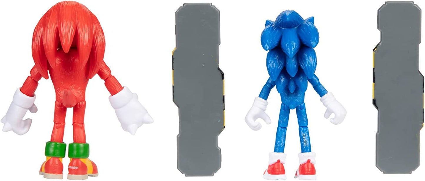 Sonic 2 Movie 4-Inch Action Figure 2 Pack — Sonic & Knuckles (Red) | Sonic The Hedgehog