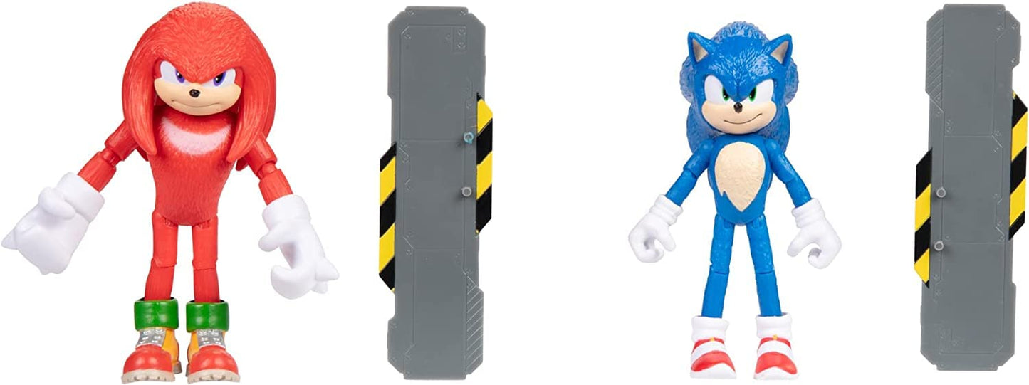 Sonic 2 Movie 4-Inch Action Figure 2 Pack — Sonic & Knuckles (Red) | Sonic The Hedgehog