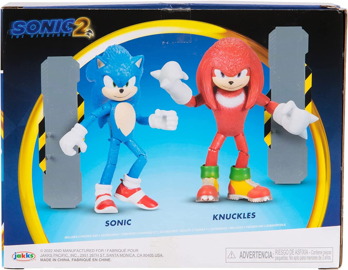 Sonic 2 Movie 4-Inch Action Figure 2 Pack — Sonic & Knuckles (Red) | Sonic The Hedgehog