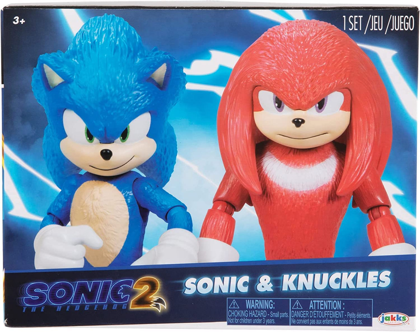 Sonic 2 Movie 4-Inch Action Figure 2 Pack — Sonic & Knuckles (Red) | Sonic The Hedgehog